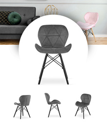 KRZESŁO BIUROWE FOTEL SKANDYNAWSKI NOWOCZESNY ELEGANCKI MIĘKKI VELVET EKOSKÓRA DO BIURA JADALNI