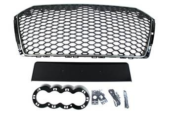 GRILL AUDI A4 B9 RS-STYLE SATIN BLACK (2016+) PDC