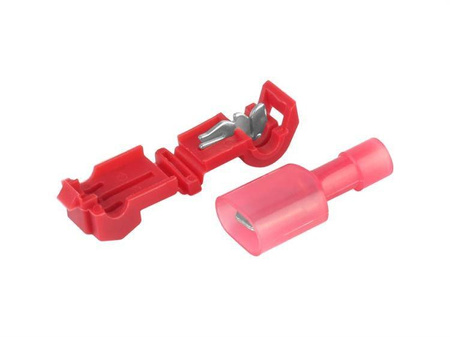 Szybkozłączki rozgałęźne typ-T, czerwone 0.5-1.5mm kw, 22-18 AWG, 15A max, 5 szt.