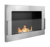 Biokominek wiszący z szybą  650x400 inox