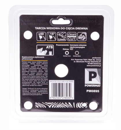 Tarcza widiowa do drewna 125x22.2 40z TDD-125x22.2x40Z