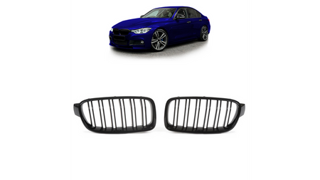 Grill sportowy podwójne żeberka Gloss Black BMW 3 F30 F31 2011-2019