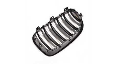 Grill sportowy podwójne żeberka Gloss Black  BMW 1 (E81, E87) Hatchback 1 (E88) Cabrio 1 (E82) Coupe Facelift 2007-2011