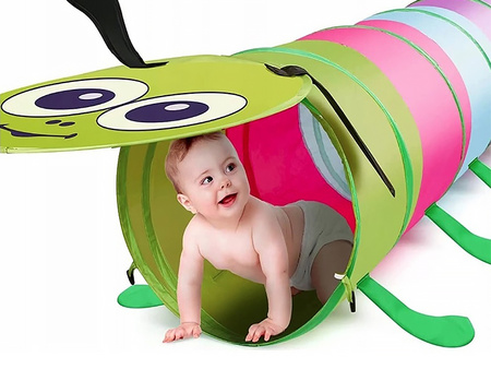 TUNEL DLA DZIECI GĄSIENICA NAMIOT TOR PRZESZKÓD SAMOROZKŁADANY TORBA DO DOMU DO OGRODU