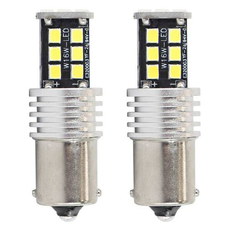Żarówki LED CANBUS 2835 15SMD 1156 BA15S P21W R10W R5W White 12V 24V AMIO-01293
