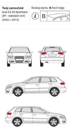 Bagażnik dachowy CRUZ AIRO FIX DARK Audi A3 8P