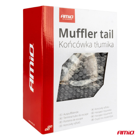 Końcówka tłumika wydechu stal nierdzewna podwójna lewa carbon AMIO-04069
