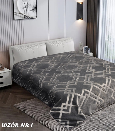 KOC AKRYLOWY TŁOCZONY 160 X 210 CM DOLCE FAR NIENTE W WALIZCE WZÓR GEOMETRYCZNY GRUBY MIĘKKI