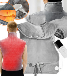 KAMIZELKA ROZGRZEWAJĄCA OCIEPLACZ MATA GRZEJĄCA ELEKTRYCZNA GRUBA MIĘKKA 9 TRYBÓW TIMER DO SZYI PLECÓW RAMION