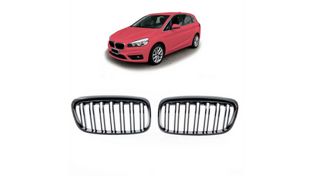 Grill sportowy podwójne żeberka Gloss Black BMW 2 F45 przed liftem 2014-2018