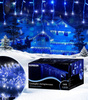 LAMPKI ZEWNĘTRZNE SOPLE 500 LED NIEBIESKIE 20M EFEKT FLASH KURTYNA GIRLANDA OŚWIETLENIE ŚWIĄTECZNE