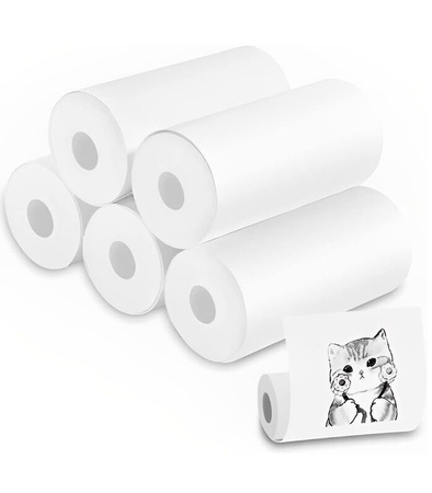 PAPIER TERMICZNY DO DRUKUSIA 5 SZT. ETYKIETY ROLKI WKŁADY DO MINI DRUKARKI APARATU 57 MM
