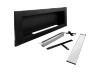 Biokominek 900x400 SLIM Czarny strukturalny z szybą