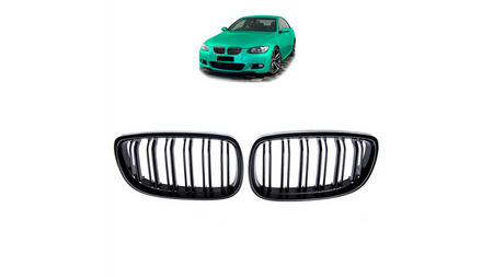 Grill sportowy podwójne żeberka Matt Black BMW 3 E92 E93 przed liftem 2005-2010