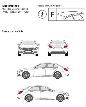 Bagażnik dachowy CRUZ AIRO FUSE Mercedes C W205 sedan