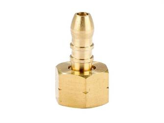 Końcówka węża gazowego gwint wewn. 3/8" L, z nyplem do węża 9-10 mm, mosiężna