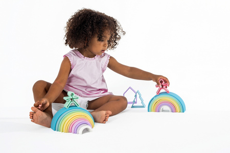 DENA Duża Silikonowa Tęcza Pastel - 12 elementów