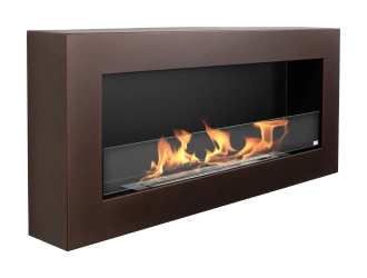 Biokominek wiszący z szybą 900x400 Box brąz mat