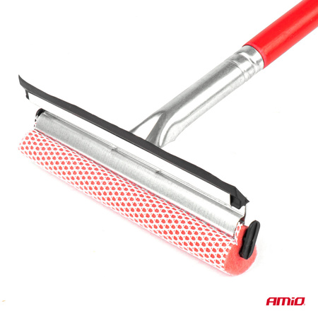 Myjka do szyb okien luster + ściągaczka do wody na drewnianym kiju 60 cm AMIO-03857