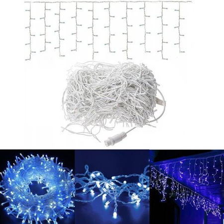 LAMPKI ZEWNĘTRZNE SOPLE 500 LED 20M KURTYNA GIRLANDA OŚWIETLENIE ŚWIĄTECZNE
