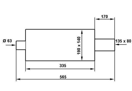 Tłumik Końcowy TurboWorks 80x135mm wejście 63,5mm