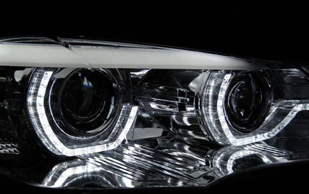 Lampy Bmw X5 E70 07-10 ringi 3d drl chrome xenon