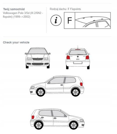 Bagażnik dachowy CRUZ Fuse VW Polo III 3d/5d 93-02