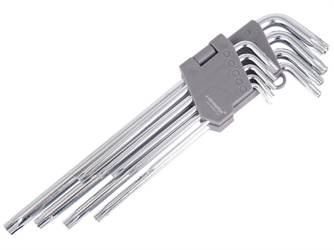 Klucze trzpieniowe otworowe 230mm do śrub TORX, T10 - T50, 9 szt.