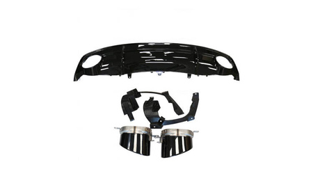 Tylny dyfuzor Czarny Tail Pipes AUDI A7 Facelift 2016-2018 Sport-RS7-Style