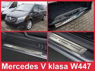 Mercedes W447 V klasa Zestaw (Nakładka na zderzak tylny + nakładki progowe).