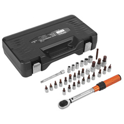 KLUCZ DYNAMOMETRYCZNY 1/4" 5-25Nm ZESTAW 32el, KD11394