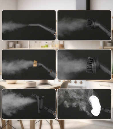 MYJKA PAROWA 1500 W CZERWONA PAROWNICA CZYŚCIK URZĄDZENIE CZYSZCZĄCE ZASILANE DO MYCIA CZYSZCZENIA KUCHNI ŁAZIENKI RÓŻNYCH POWIERZCHNI