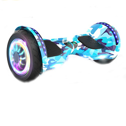 DESKOROLKA ELEKTRYCZNA HOVERBOARD DESKA CAMO BLUE 10” DUŻE KOŁA ŚWIECĄCE LED BLUETOOTH MUZYKA DLA DZIECI MŁODZIEŻY DOROSŁYCH