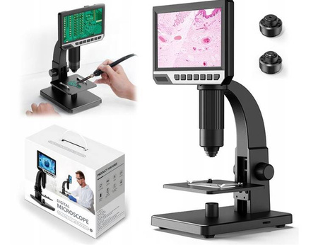 Mikroskop cyfrowy LCD 2000x + 10LED 1080P 12MPIX