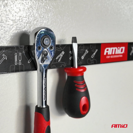 Uchwyty listwy magnetyczne na narzędzia 1x20cm 1x30,5cm 1x46cm zestaw AMIO-04263