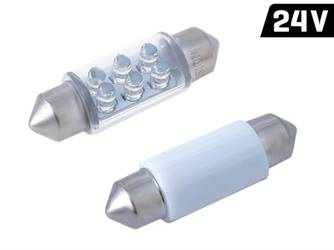 Żarówka VISION Festoon SV8.5 36mm 24V 6x 3mm LED, biała, 2 szt.