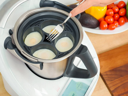 WKŁADKA DO GOTOWANIA JAJEK THERMOMIX MONSIEUR COUSINE EDITION PLUS NA 4 JAJKA SZARA CZĘŚĆ ZAMIENNA
