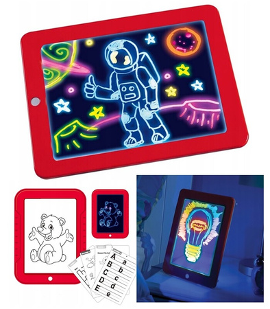 MAGIC PAD TABLET GRAFICZNY MAGICZNY ZNIKOPIS TABLICA LED SZABLONY MAZAKI