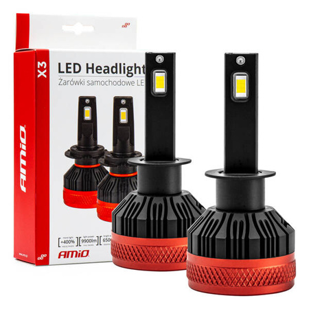 Żarówki samochodowe LED seria X3 H1 6500K Canbus AMIO-02977