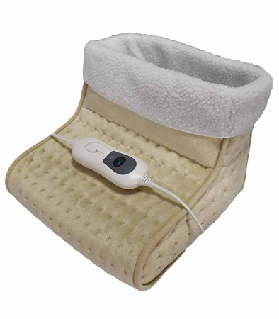 OGRZEWACZ ELEKTRYCZNY DO STÓP BUT GRZEWCZY MIĘKKI CIEPŁY BEŻOWY Z FUTERKIEM PILOT TIMER 3 TRYBY