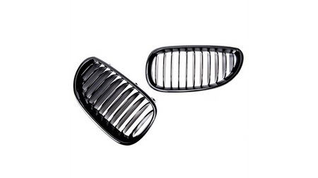 Grill sportowy pojedyncze żeberka Gloss Black  BMW 5 (E60) Sedan (E61) Touring 2003-2010