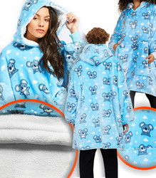 BLUZOKOC KOALA PONCZO BLUZA Z KAPTUREM KIESZEŃ KANGUR POLAR OVERSIZE 100% POLIESTER DLA MŁODZIEŻY DOROSŁYCH