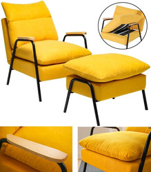 FOTEL Z PODNÓŻKIEM OSLO ROZKŁADANY REGULOWANY LEŻANKA Z PODUSZKAMI