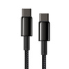 Kabel USB-C na USB-C Baseus Tungsten Gold, 100W, 1m czarny