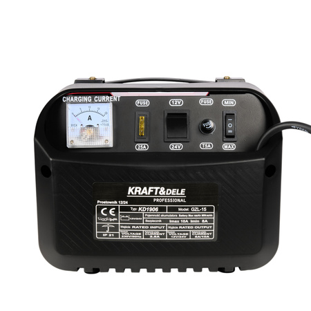 Prostownik samochodowy 12/24V 15A 150Ah KD1906