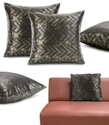 POSZEWKA DEKORACYJNA 2 SZT. NAVIA 45 X 45 CM MOCNO ZDOBIONA Z POŁYSKIEM STYL GLAMOUR
