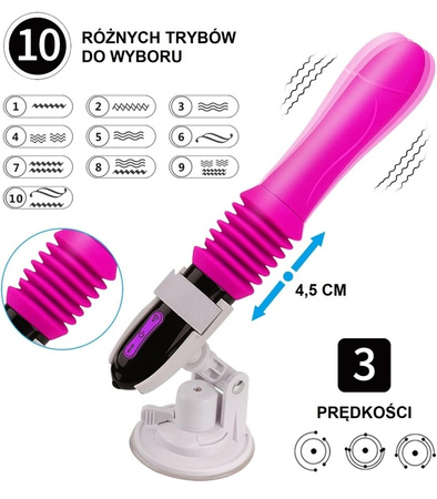 WIBRATOR TELESKOPOWY Z PILOTEM WIELOFUNKCYJNY WIBRUJĄCY RUCH POSUWISTY KULKI