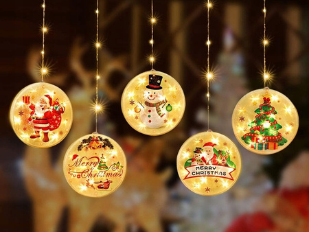 KURTYNA LED GIRLANDA NA OKNO CHOINKĘ OZDOBA ŚWIĄTECZNA