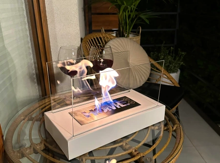 Biokominek wolnostojący Home biały strukturalny mat
