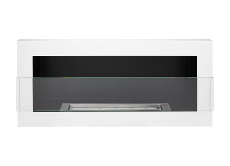 Biokominek 900x400 z szybą Biały Połysk